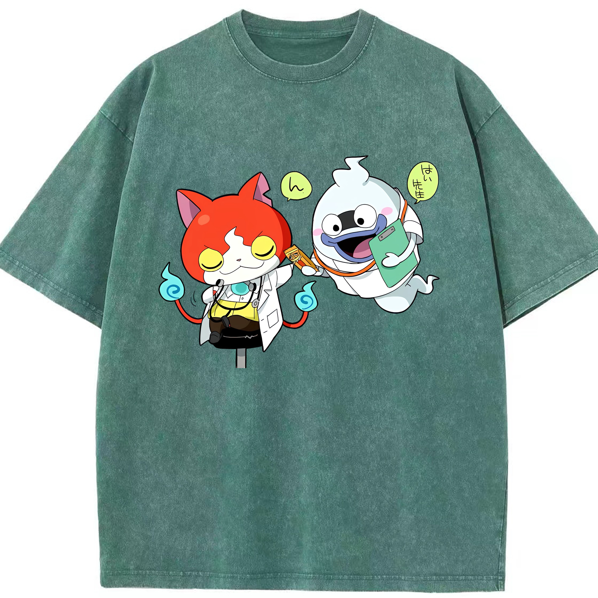 （画像用） 妖怪ウォッチ Yo-kai Watch 綿100% ヴィンテージ風 半袖Tシャツ（フロントプリント）